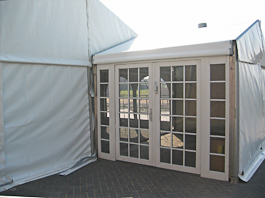 Paviljoentent vaste deur